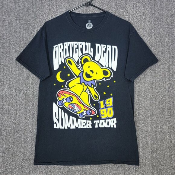 Grateful Dead T-Shirt Mens M Black 1990 Summer Tour Skateboarding Hippie Bear - Picture 1 of 11
